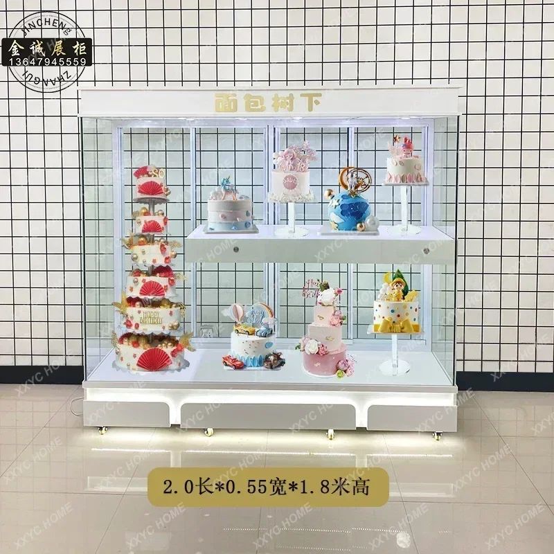 Birthday cake model mold display case sample pastry glass commercial bread display case