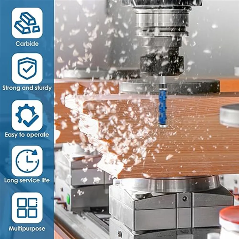 【Must-Haves】 Punta per fresa a filo da 2 pezzi con gambo da 1/2 pollice, strumento per rifilatura a spirale con doppio cuscinetto Strumento per fresa per la lavorazione del legno per legno