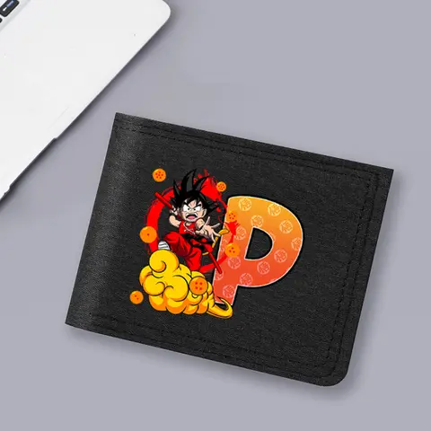 Dragons Ball Barn Kort Plånbok Son Goku Anime Bokstav AZ Plånböcker Hopfällbara Pojke Myntväska Kreditkortshållare Dragkedja Pengarväska 8 best sales Cartera Dragon Ball - №1