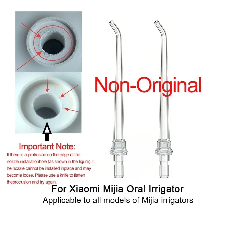 Replacement Water Flosser Nozzles for XIAOMI Mijia Oral Irrigator All Models, Waterpick Standard/ Orthodontic Refill Tips 2PCS