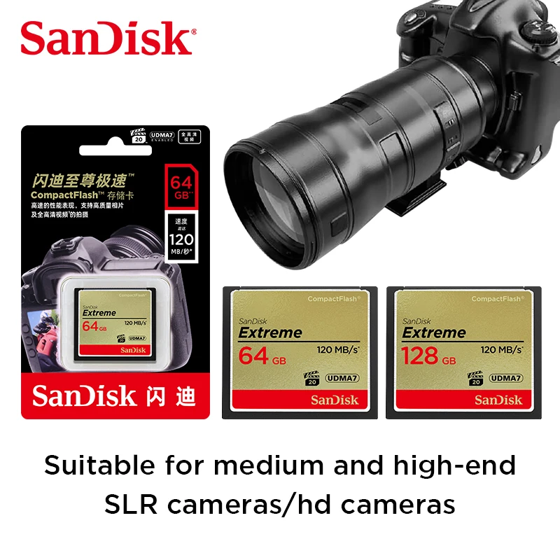 Sandisk CF Card sale Industrial Compact Flash Real Capacity 32GB 64GB 128GB Memory Card For CNC IPC Numerical control machine