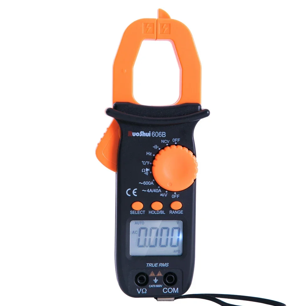 Multímetro Digital RuoShui 606B en Oferta, 4000 Lecturas, True RMS, 1000uF, Temperatura, Frecuencia, Pinza Amperimétrica Digital AC