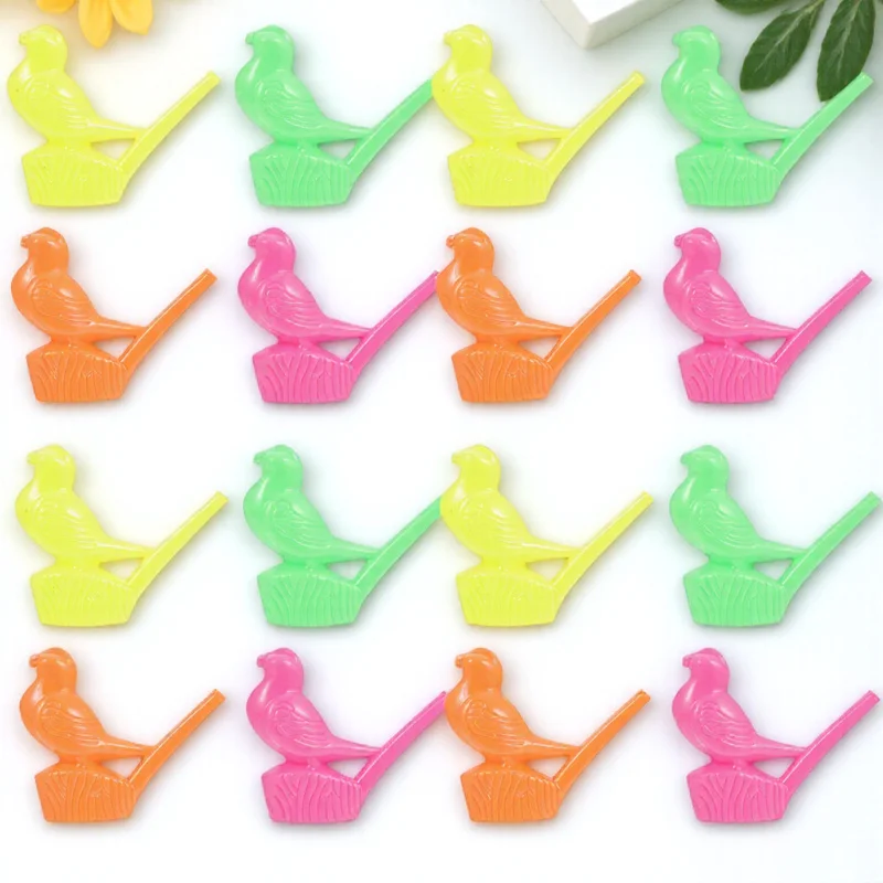 16 stuks plastic kleurrijke vogelwaterfluit voor kinderen cartoon fluitje speelgoed verjaardagscadeau partij gunst muzikale baby