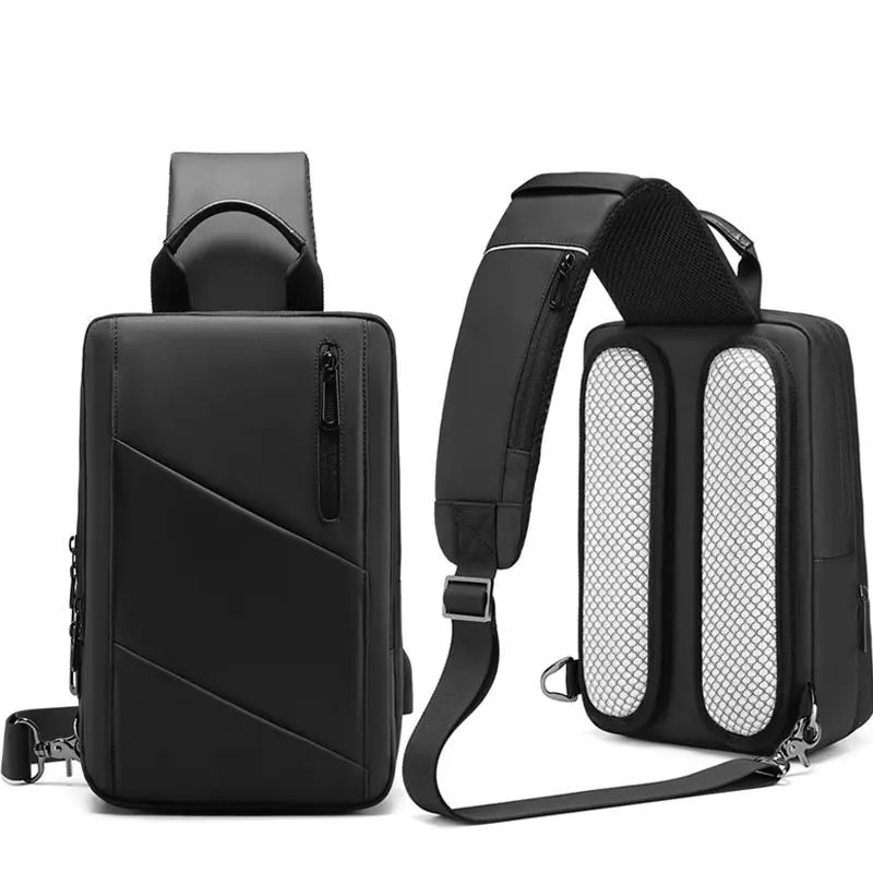 Bandolera de hombro para hombre, bolso de pecho impermeable y de gran capacidad, bolso cruzado de ocio portátil para exteriores