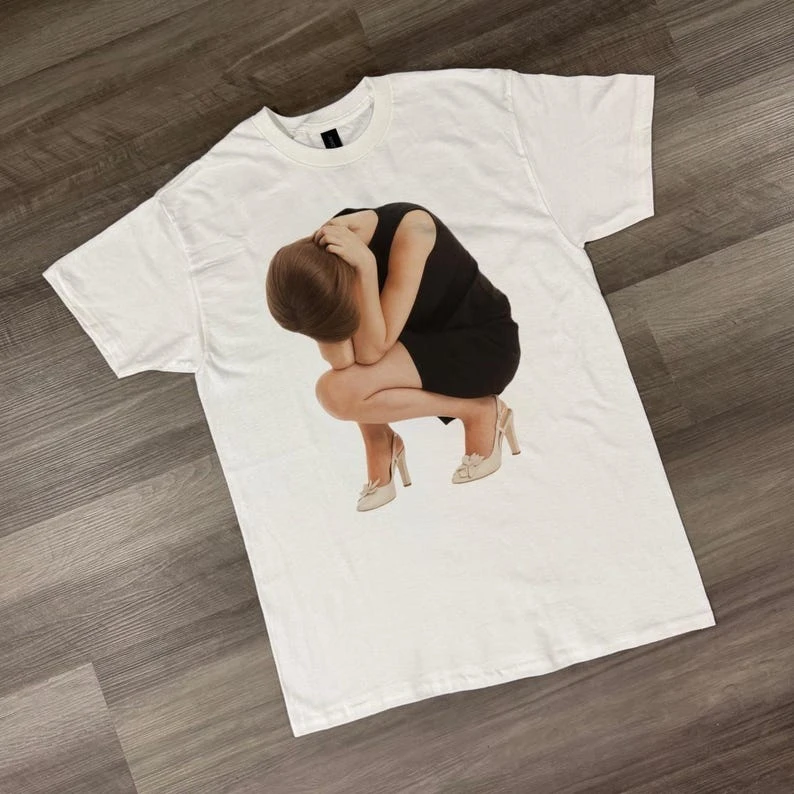 Aesthetic Sad Girl Shirt, Surreal Art Tee, Minimal Graphic Tee, Emotional Artwork Shirt, Tumblr Vintage Tee