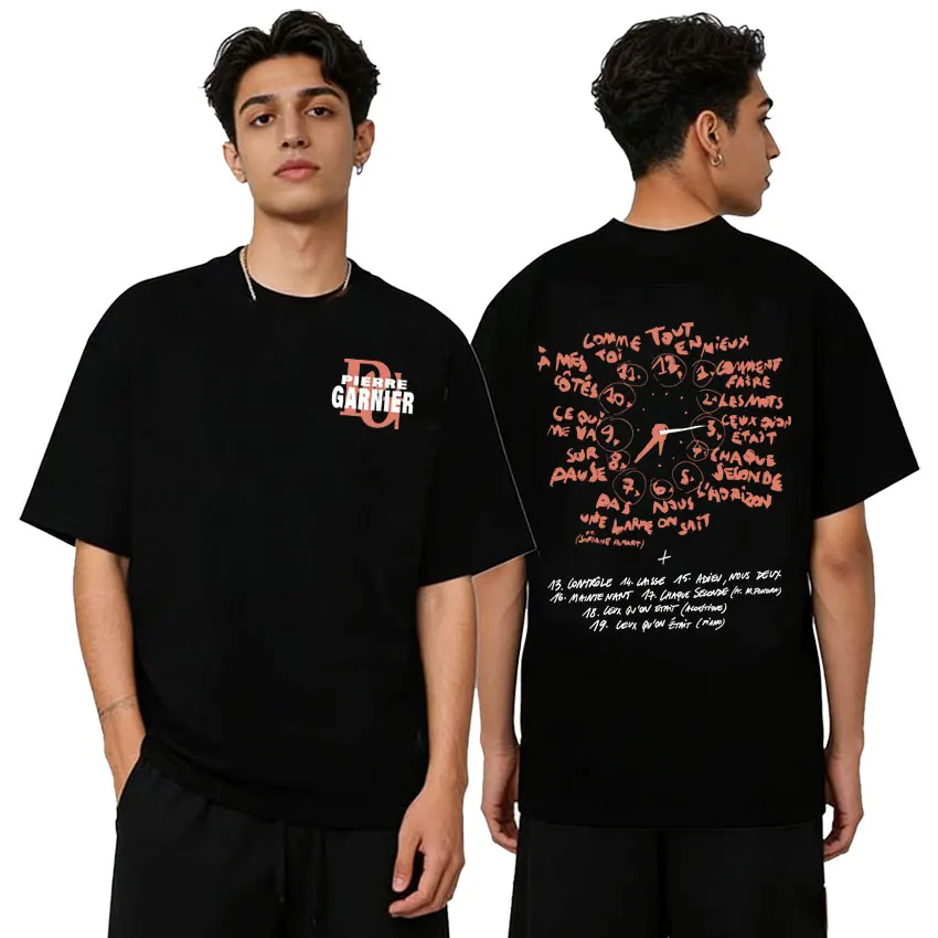 Camisetas de alta calidad Singer Pierre Garnier Chaque Seconde, camiseta Harajuku de manga corta para hombre, camiseta de algodón en oferta, ropa de calle