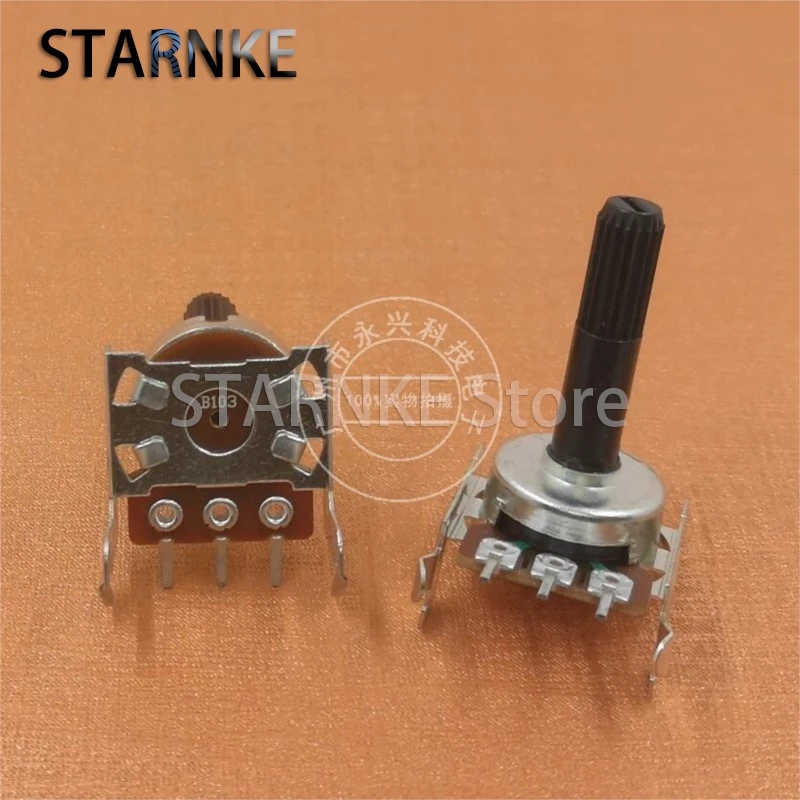 2PCS 161 Type Single 3 Pin Horizontal B103 B10K Flower Shaft Length 25MM Power Amplifier Volume Rotary Adjustable Potentiometer