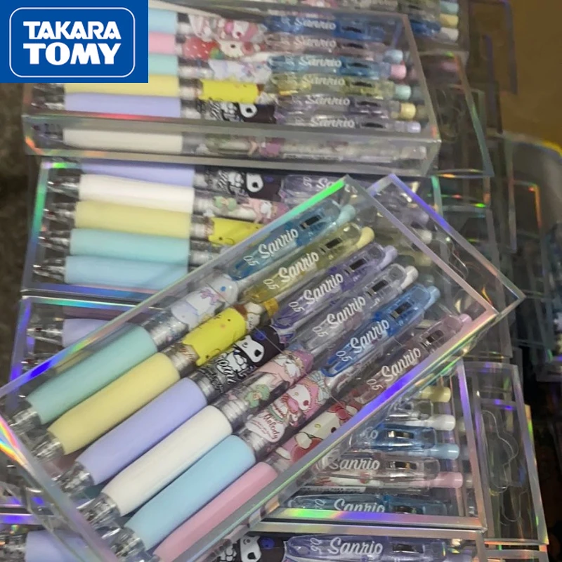 

TAKARA TOMY Hello Kitty Students Press The Pen Beautifully Packaged Half Needle Tube Type 0.5 Black Quick-drying Gel Pen Set