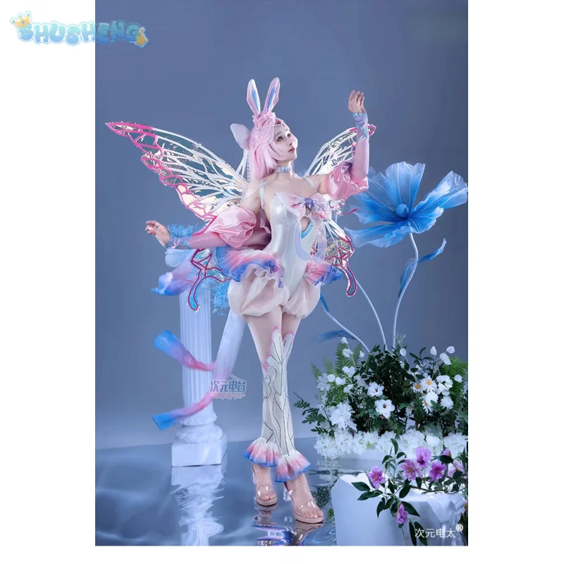 Eevee تأثيري Evoli Pokemo زي Évoli شعر مستعار أجنحة فستان الدعائم اكسسوارات مجموعة حفلة الهالوين المرأة الحلو موحدة #4