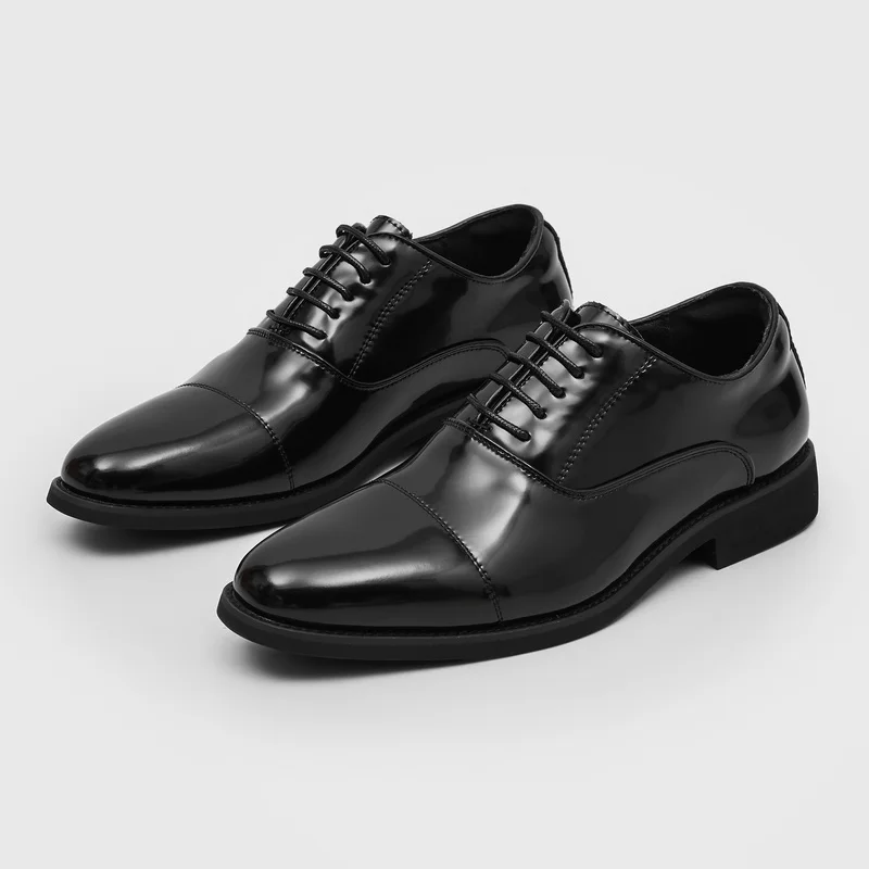 Fashion Men's Oxford Shoes Casual Shoes Classic Lace Painted Leather Business Thick Sole Men Dress Shoes Sharp Pointed Moccasins