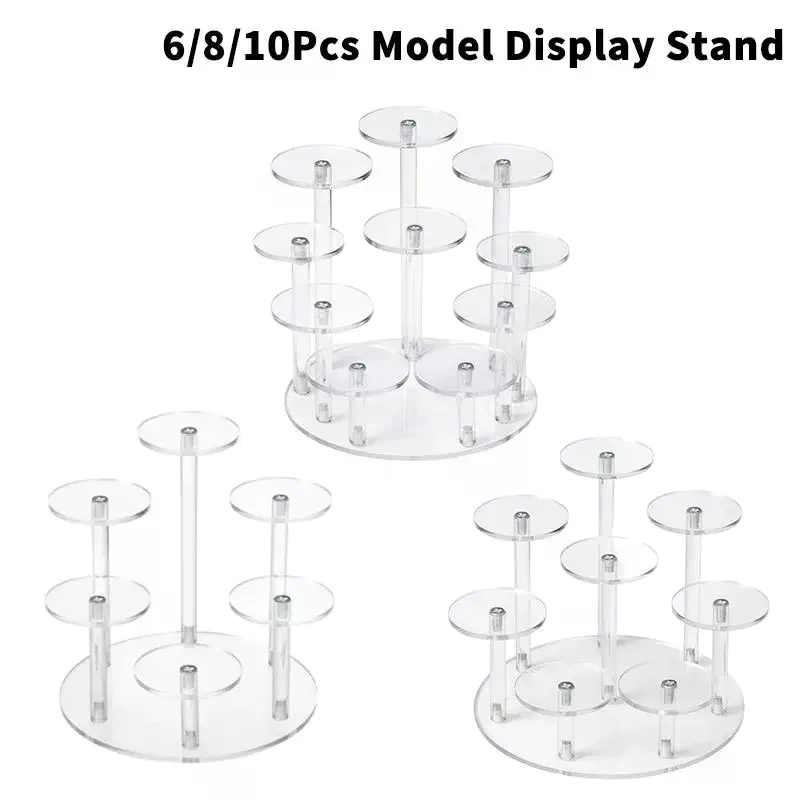 Multifunctional Acrylic Storage Display Rack With 6/8/10 Base Suitable For Displaying Small Statues Jewelry And Cosmetics