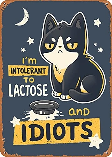 

Lactose Intolerant Kitten, винтажный металлический знак, патентные художественные принты, ретро-подарок, 8x12 дюймов