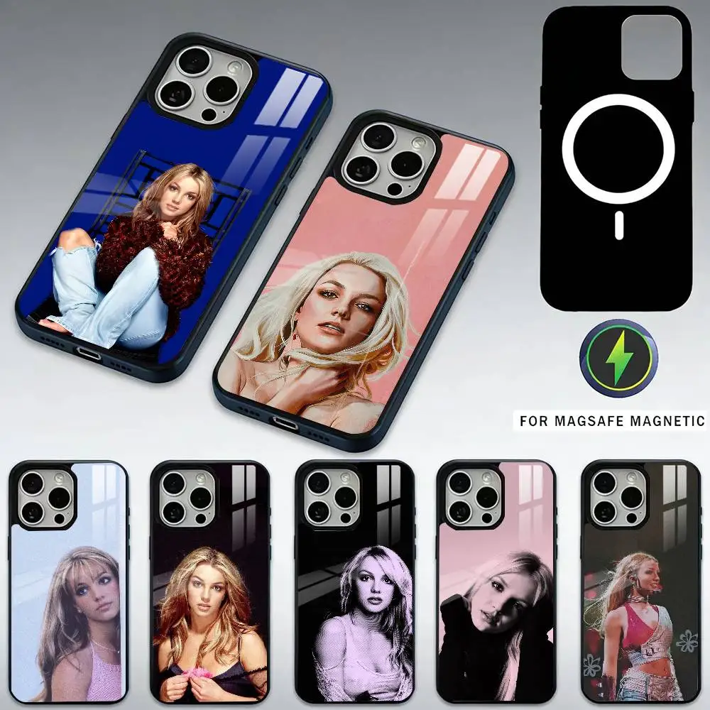

Чехол для телефона Britney S-Spears для iPhone 17,16,15,14,13,12,11 Plus, Pro Max, магнитный для беспроводной зарядки Magsafe