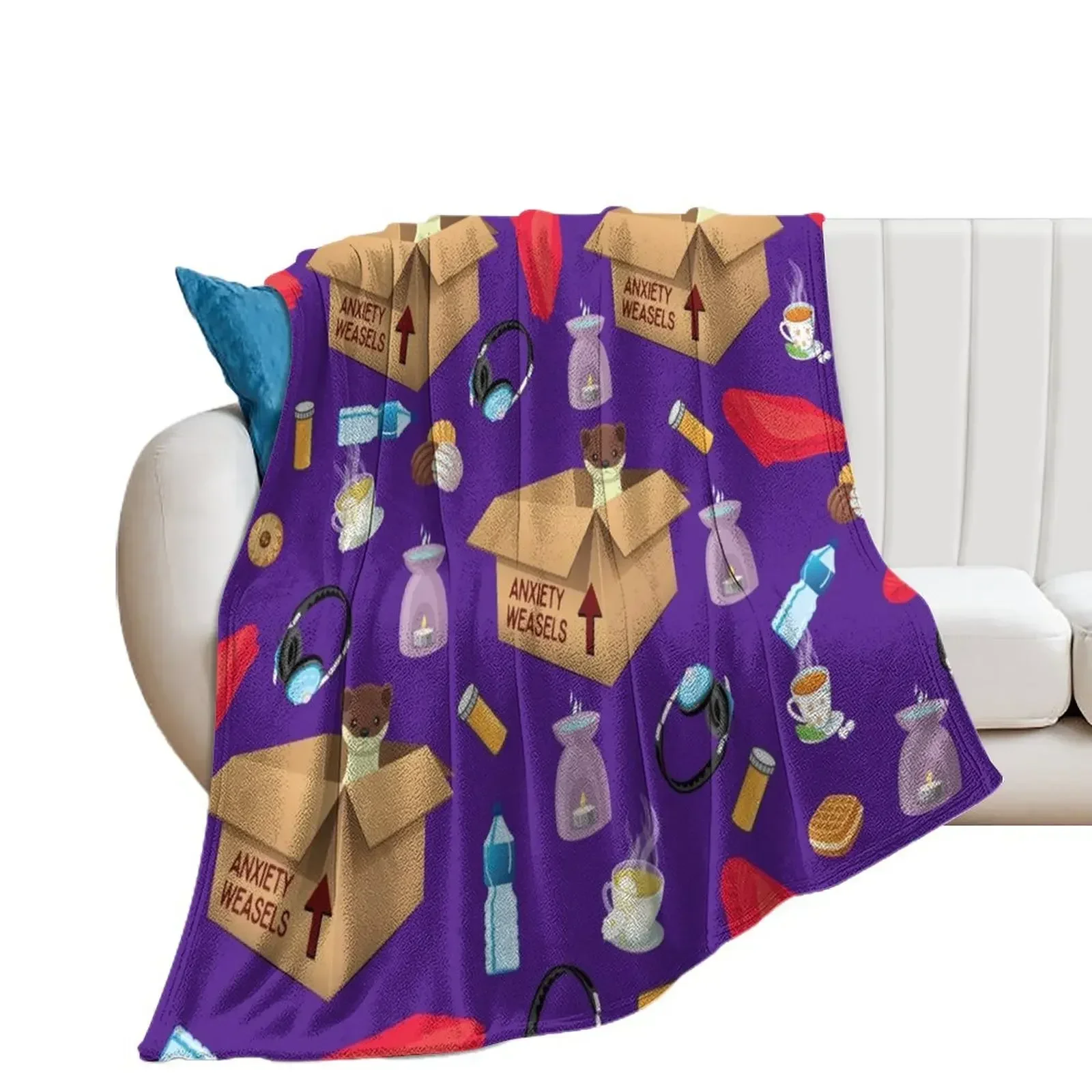 

Anxiety Weasel Protection Throw Blanket Giant Sofa valentine gift ideas Luxury St Blankets