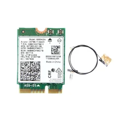 9560NGW WiFi Card+Antenna 1730Mbps Wireless AC 9560 Dual Band 2.4G+5G BT 5.0 802.11Ac M.2 CNVI 9560NGW Wireless Adapter