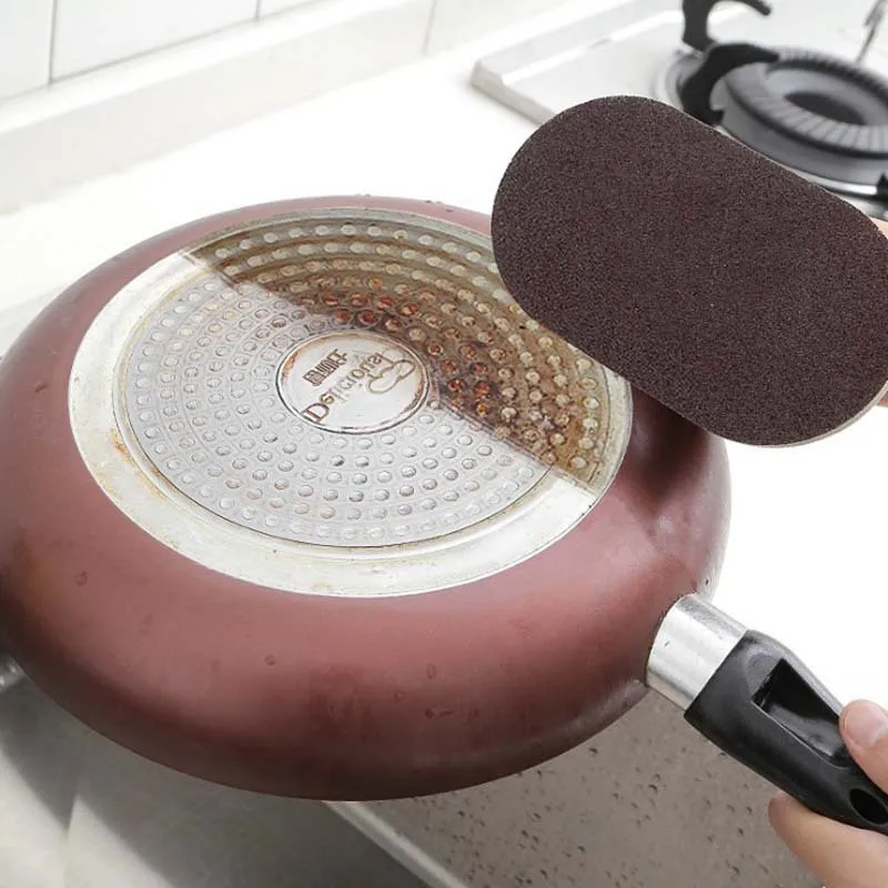 Magic Emery Sponge Brush Wipe Eraser Cleaner Kitchen Bath Rust Strong Decontamination Cleaning Tools With Handle Household Tools