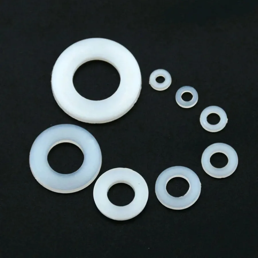 500Pcs/Box Car Accessories M2 M2.5 M3 M4 M5 M6 M8 M10  Plastic Nylon Washer Flat Spacer Washer Seals Gasket O Ring Kit White