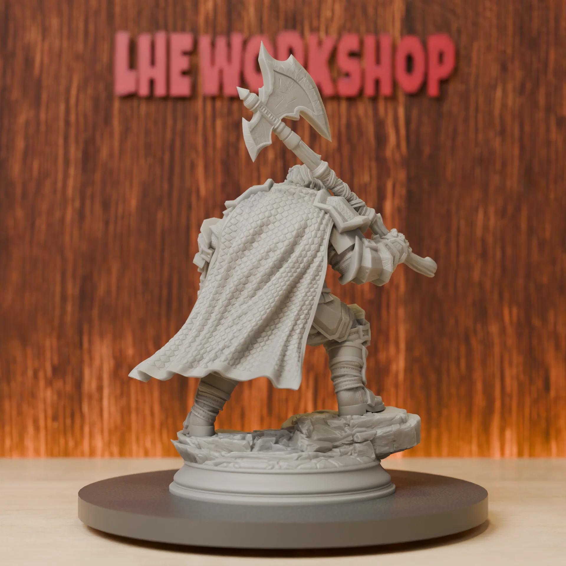 Dwarf Axeman Miniatures | 28mm-75mm | Resin 3D Printed DND Pathfinder Mini | Unpainted Grey