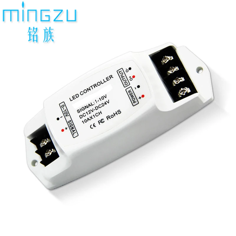 LED dimmen Driver 1-10V signaaldimmercontroller 1-kanaals LED-strip lichthelderheidsaanpassing LED-tape licht Dimmerregeling