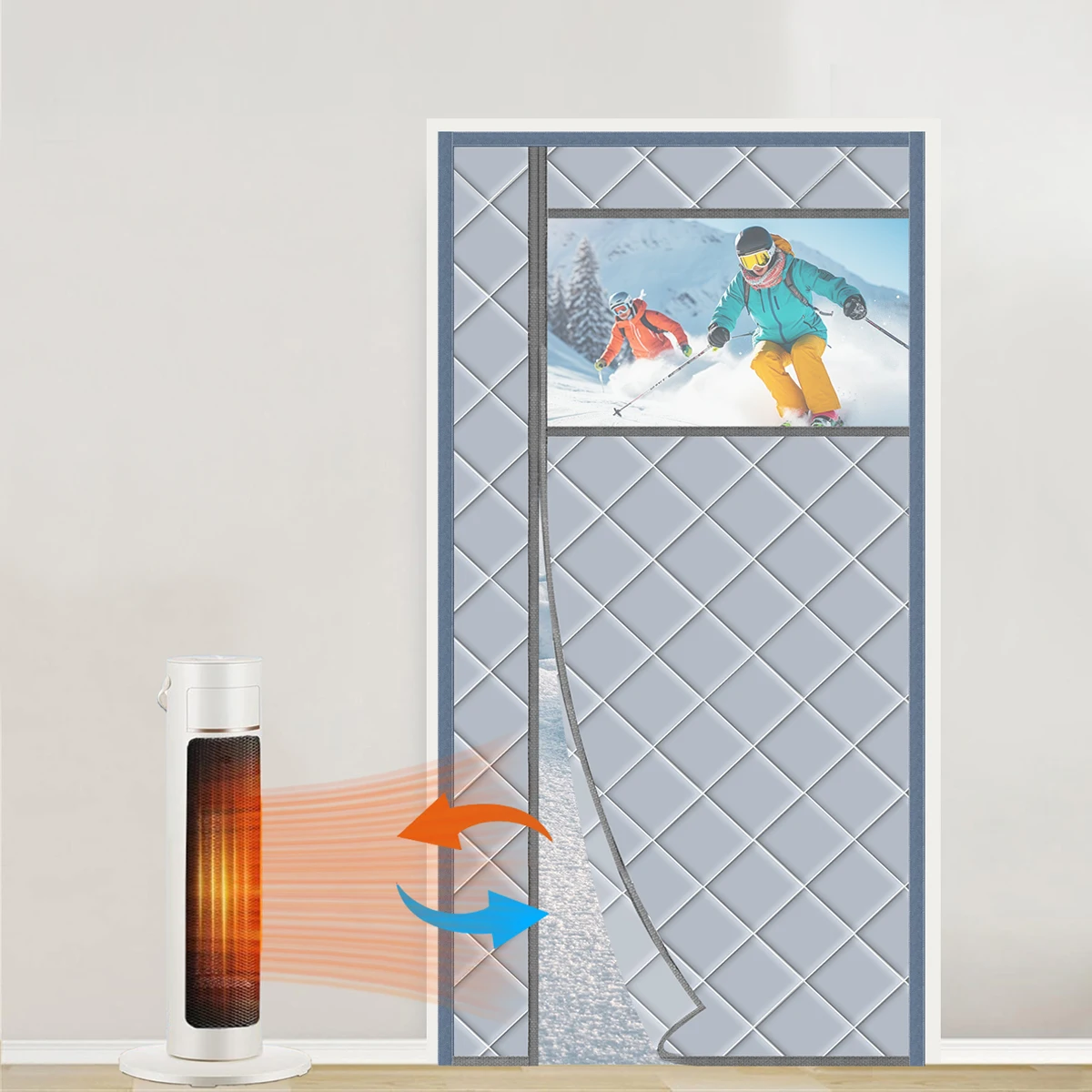 Magnetic Insulated Door Curtains, Exterior Visible Door Curtains, Universal Left and Right Door Handle Insulated Door Curtains