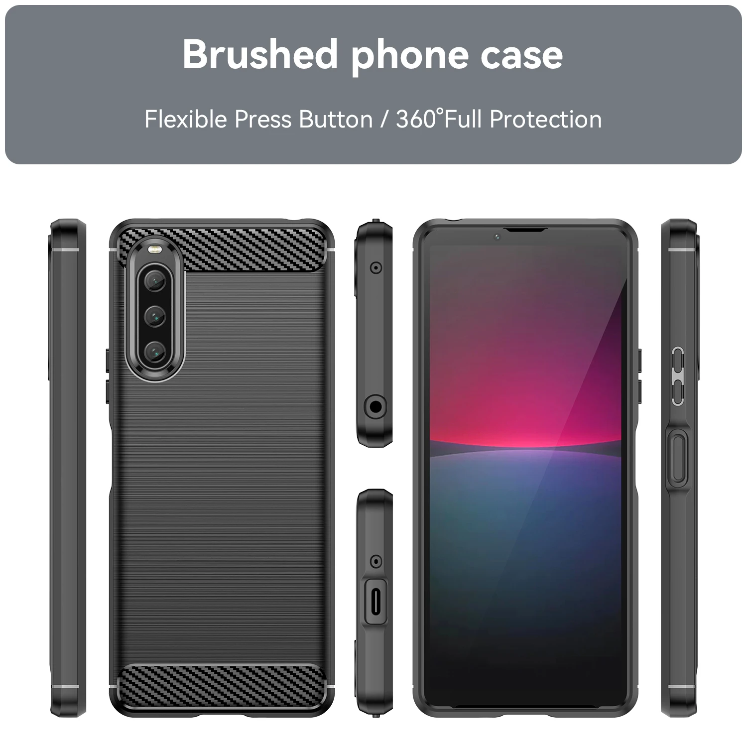 For Sony Xperia 10 V Cover Protective Carbon Fiber Case For Xperia 1 V Xperia 5 IV