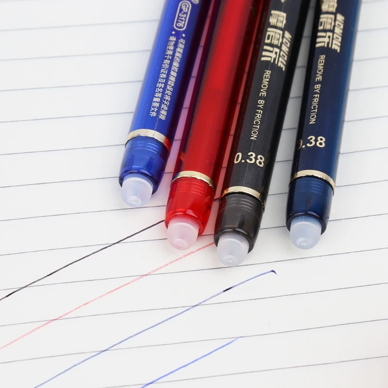 0.38mm Erasable Gel Pen With Blue Red Black Refills School Office Stationery