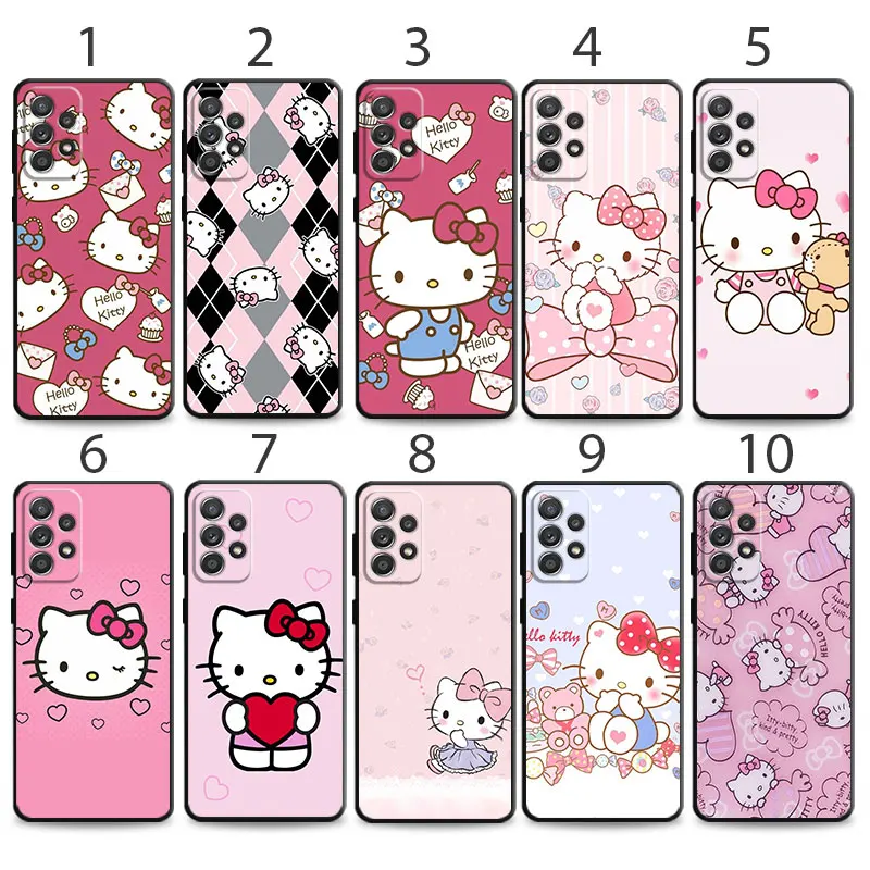 Cartoon Hello Kitty Phone Case For Samsung Galaxy A52s A73 A72 A53 A33 A32 A22 A13 A21s A12 A31 A51 A71 A41 A23 A11 Capa