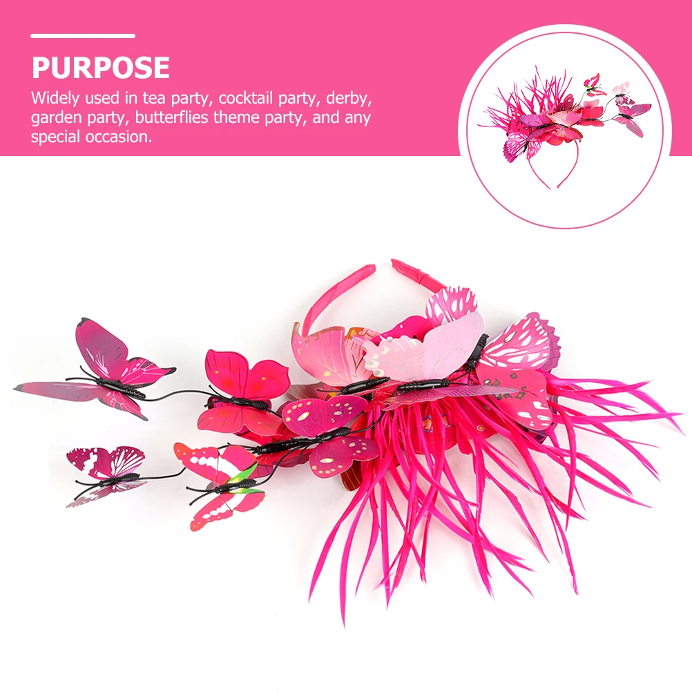 

Butterfly Headband Resin Rhinestone Wedding Bridesmaid Headpiece Tea Party Fascinator Elegant Comfortable Hair Accessories