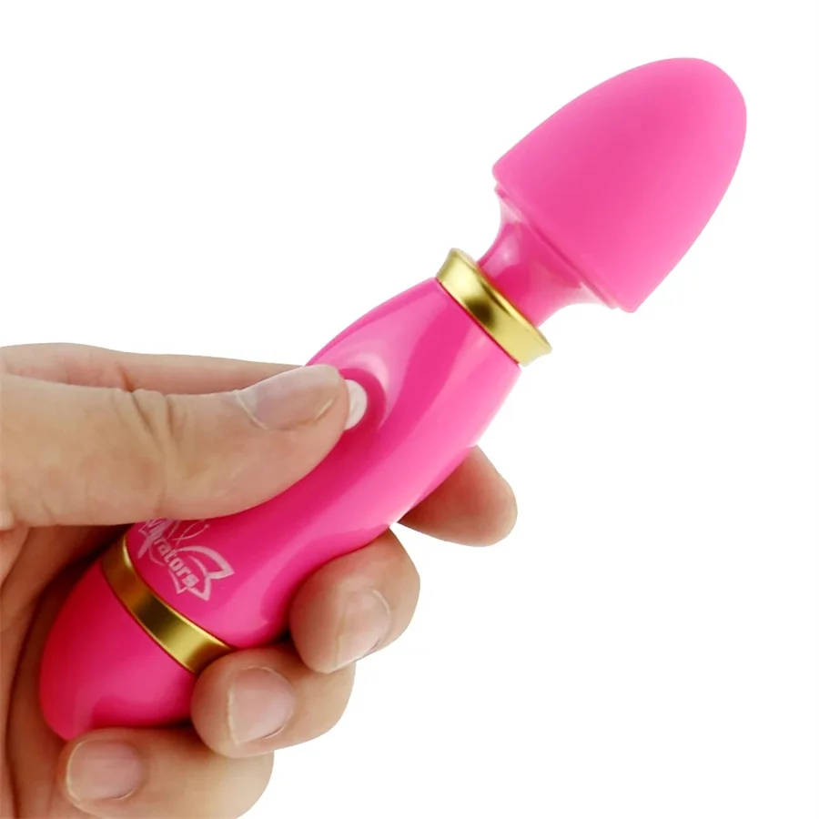 Vibrator Mini portabel tongkat sihir AV tongkat Dildo Vibrator Vagina pemijat klitoris mainan seks Stimulator untuk wanita produk Erotis