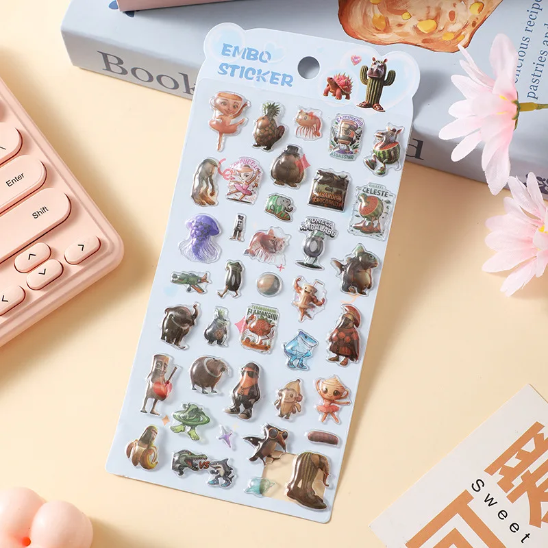 Q1/4p 3D ملصقات الماس الكلاسيكية من الجبال والأنهار مع موضوع الرسوم المتحركة، ختم قطرة بونبون PVC، DIY