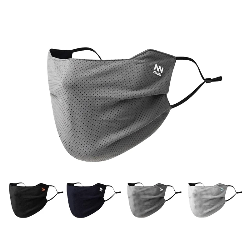 AliExpress NONE Sun Protection Face Mask For Men Reusable Breathable UV Face Shield Solid Color Washable Face Mask Summer Cycling Face Mask
