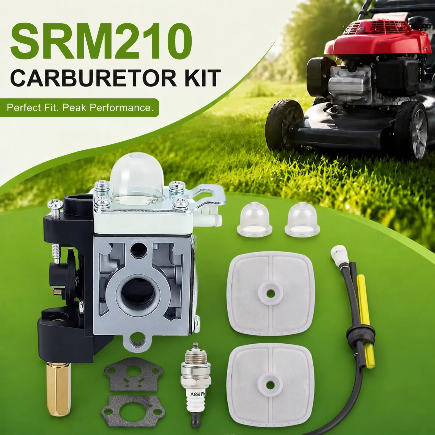 Carburetor For Echo Trimmer Fits SRM210/211/230 HC150/151 GT200R/201 PE200/201 PPF210/211 SHC210 Replaces RB-K75 A021000742 Kit