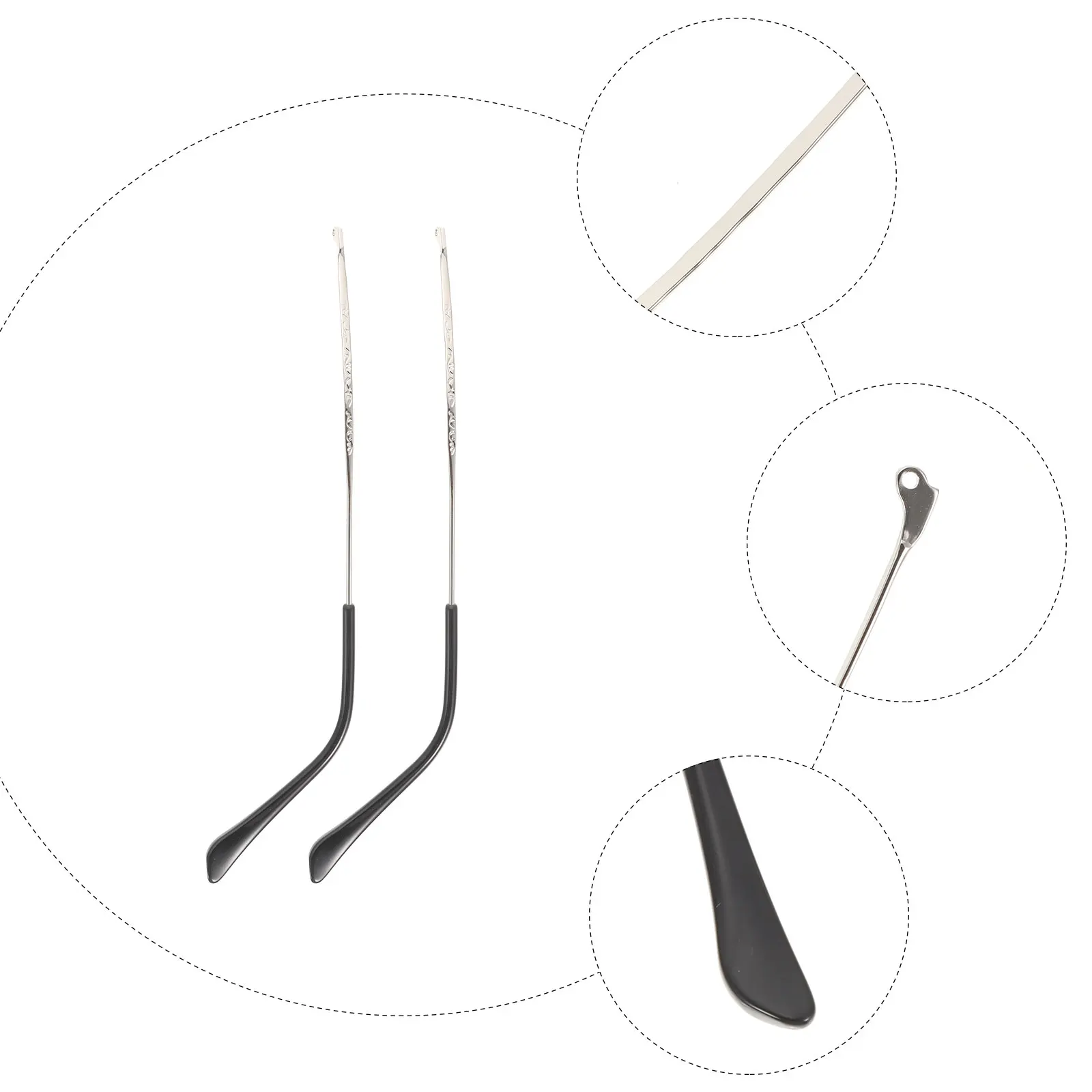 

Metal Glasses Arm Legs Replacement Temple Parts for Eyeglasses Frame Repair Kit Universal Accessories NonSlip Design Easy