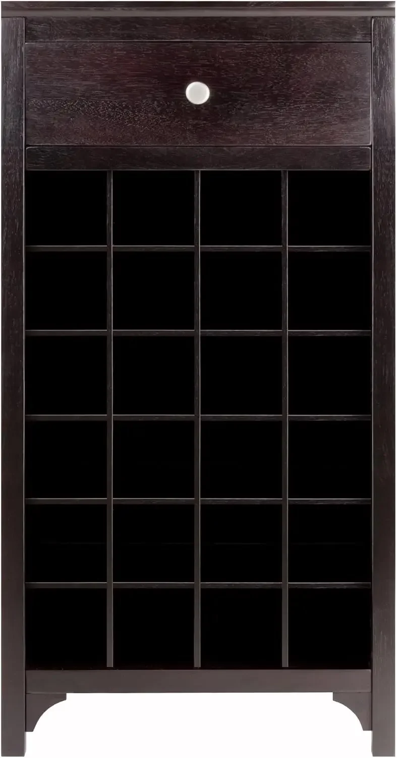 Marmarco-Armário modular para garrafa de vinho, com gaveta 19.09w x 12.6d x 37.52h, café expresso escuro