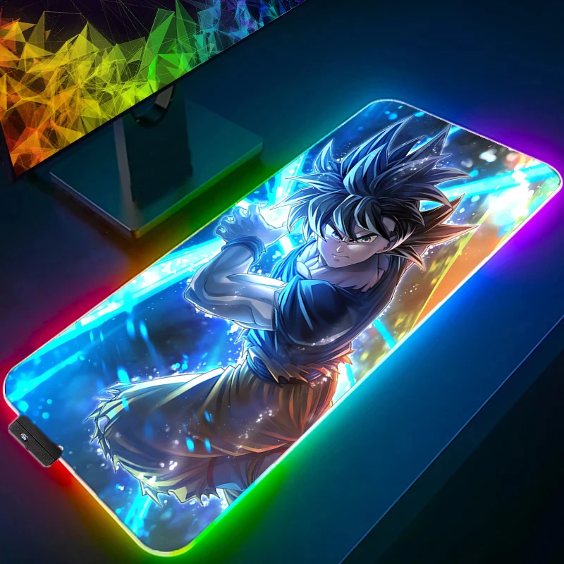 

Dragon Ball big Mouse Pad RGB Gaming Accessories Gabinete Gamer PC Computer Desk Mat Backlight Keyboard Tablet game Mousepad LED