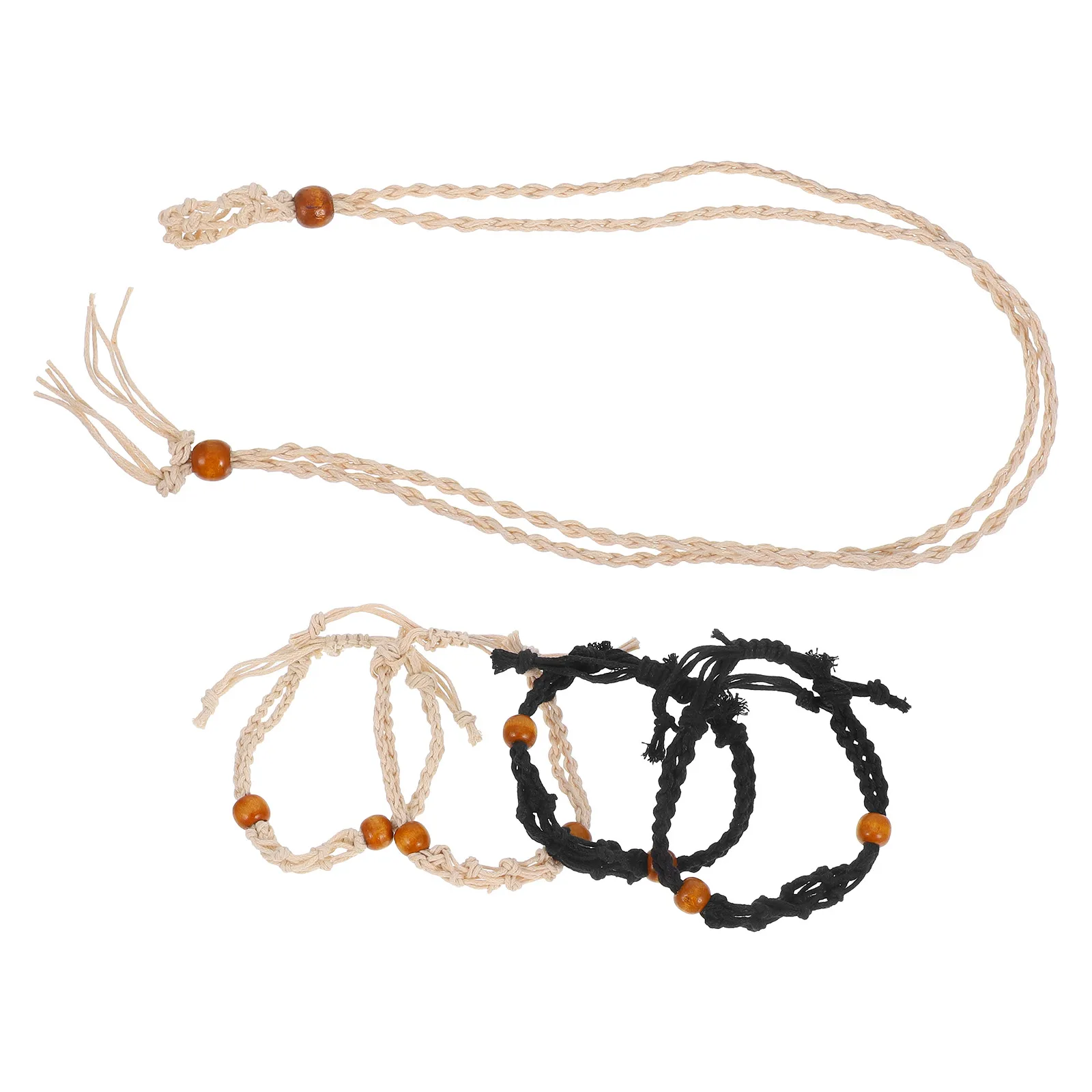 

5Pcs Braided Necklace Bracelet Crystal Holder Adjustable Length Empty Crystal Cage Bracelet Holder Stone Cage Jewelry Accessory