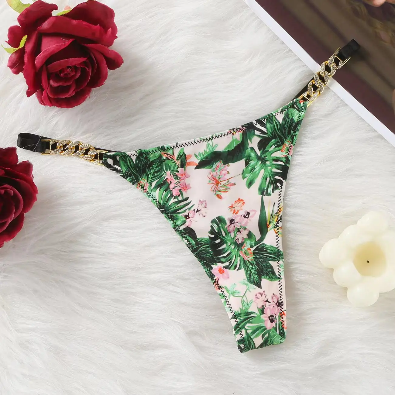 Printed Women Panties Comfort Rhinestone Sexy Lingerie Pink Brand Thong Fashion Plus Size Bra Seamless Briefs Letter Underwear