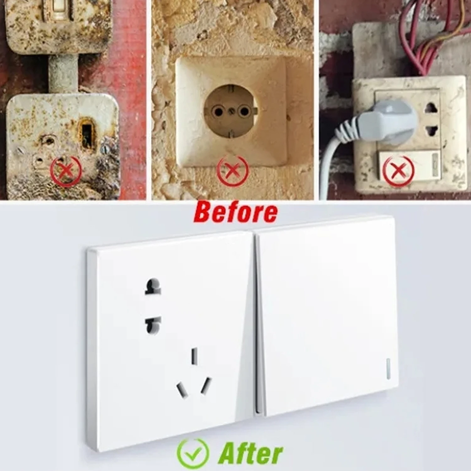 Set Da 10 Clip E Viti Di Riparazione Per Scatole Elettriche 86 Mm – In Ferro Resistente, Per Interruttori E Prese A Muro