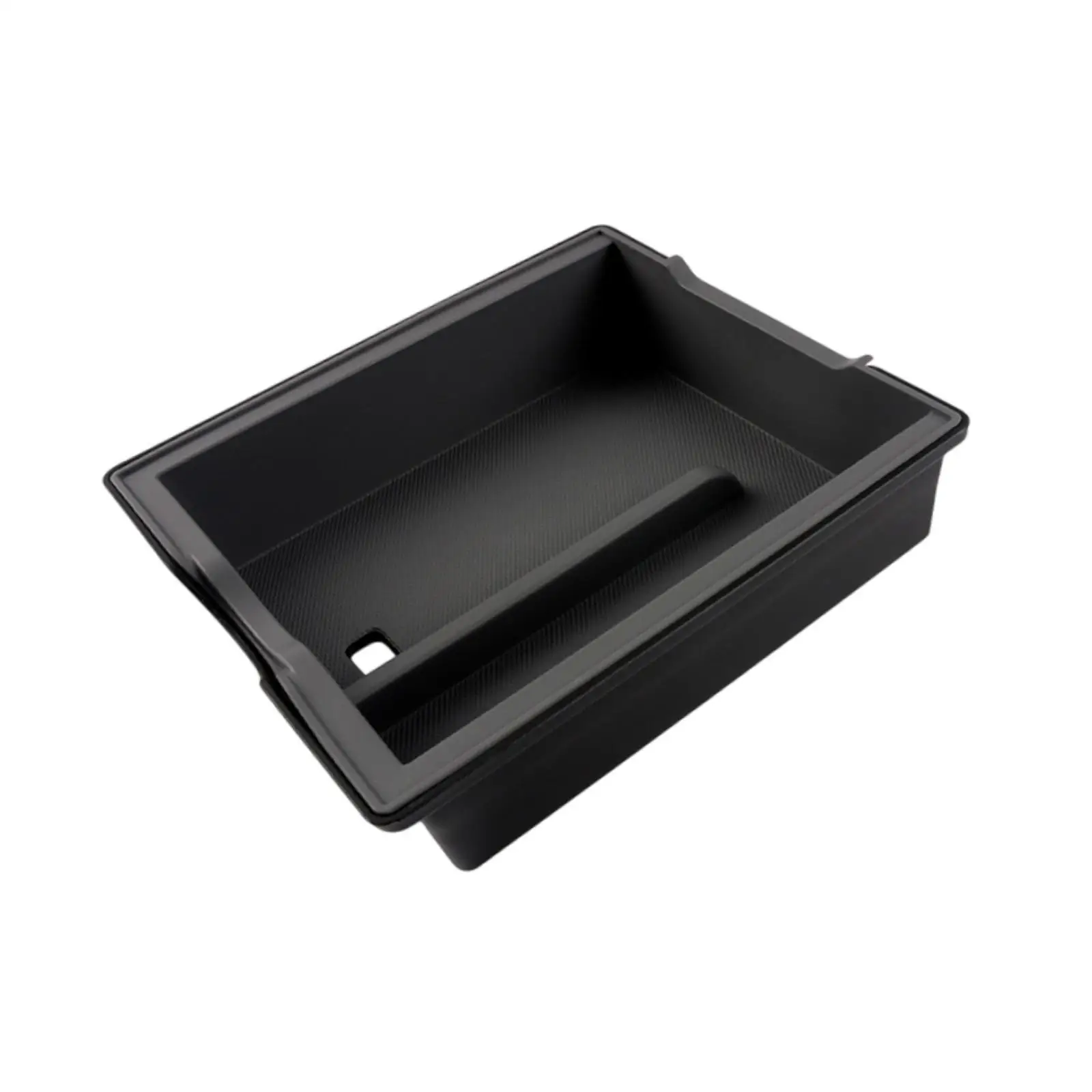 Center Console Storage Box Tray Black TPE Durable Car Accessory for Tesla Model Y 3 Interior Tidy