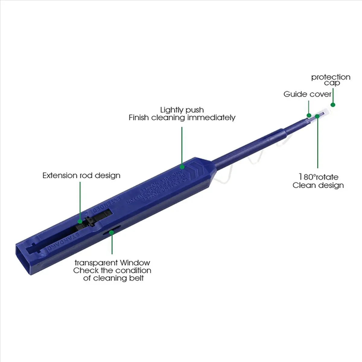 NEW 2X for LC/MU 1.25mm Fiber Optic Cleaning Pen One-Click Cleaning Fiber Cleaner Tools Optical Fiber Connector Cleaner