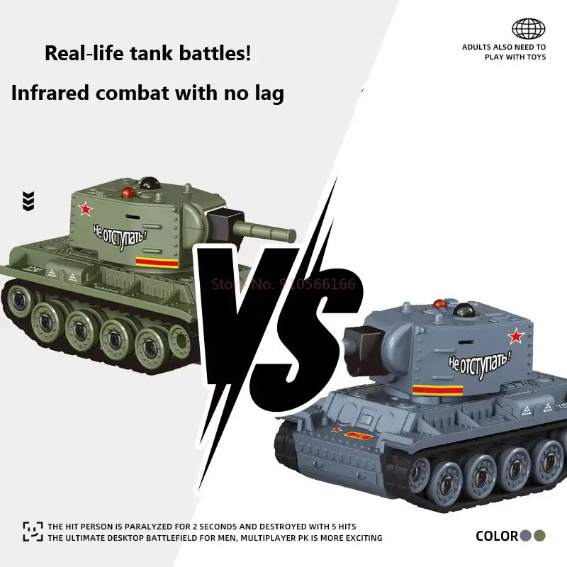 New 1/64 Mini Tank Simulation Remote Control Tank Battery Tracked Infrared Simulation Battle Competition 2.4g Children'S Gift