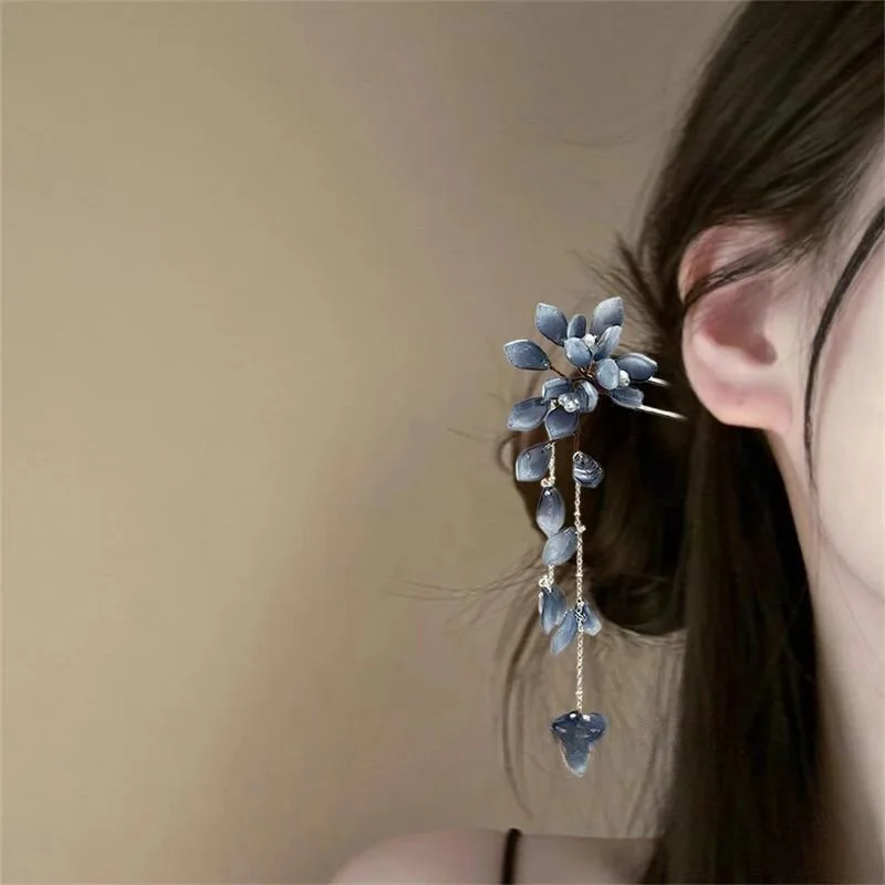 رائعة جديدة النمط الصيني على شكل حرف U عصا الشعر الرجعية شرابة مشبك شعر فتاة عصرية نمط الشعر التبعي عقال ثابت #2