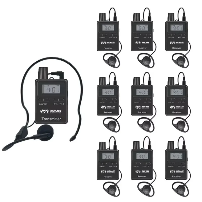 2025 venda quente função repetidora portátil vhf uhf rádio walkie talkie sistema de guia turístico sem fio