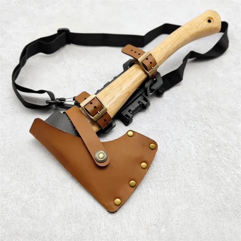Outdool Tactical Molle Clip Portable Accessories With Hatchet Blade Cover Durable Axe Leather Pu Sheath Bushcraft Camping Tools