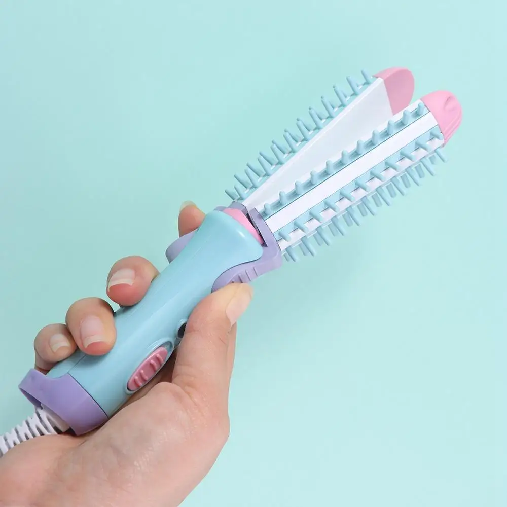 ยืดผมไฟฟ้าที่หนีบผมตรงหวีอุณหภูมิความร้อน Smoothing Hair Straightener แปรงหมุนอัตโนมัติ Fast Heated