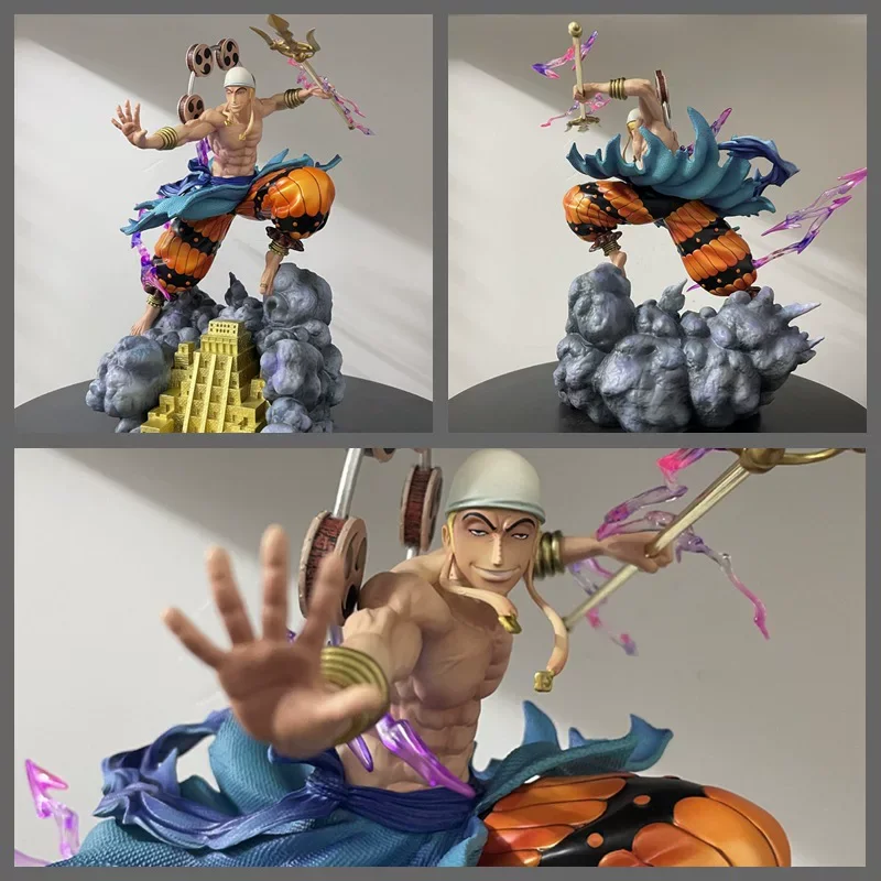JT 28cm One Piece Figur Enel Donnergott Monkey D. Luffy Anime Action-Sammlermodell PVC Desktop-Ornamente Feiertagsgeschenke Spielzeug