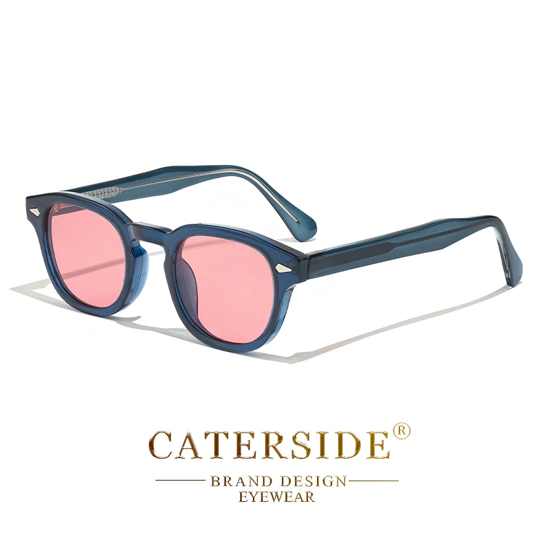 CATERSIDE Retro Runde Herren-Sonnenbrille Punk Propionsäure Pin-Bügel Luxus-Sonnenbrille Damen Sport Freizeit Party Eyewear UV400
