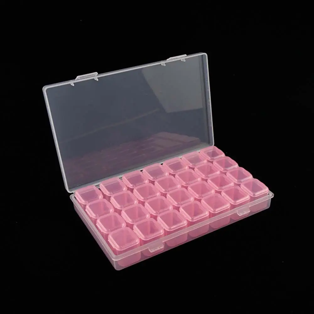 Display Case Rectangle Plastic 28 Grid Open the Lid Pill Box Transparent Storage Box Jewelry Packaging Beads Storage Case