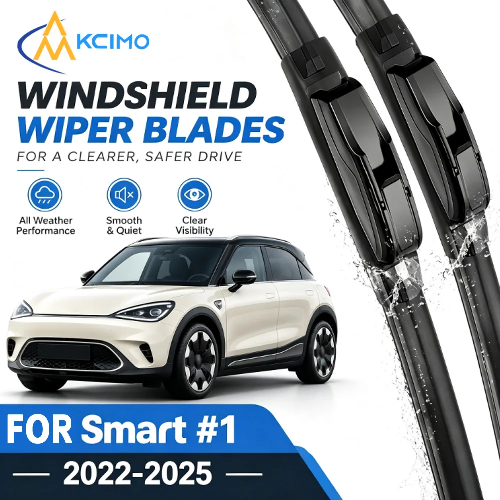 Ersatz-Windschutzscheibenwischer-Set 2 Stück für Smart # 1 2022–2025, Allwetter-Gummi-Außenzubehör für Autos mit geräuschlosem Wischen und Anti-Aging-Eigenschaften – Detail 1