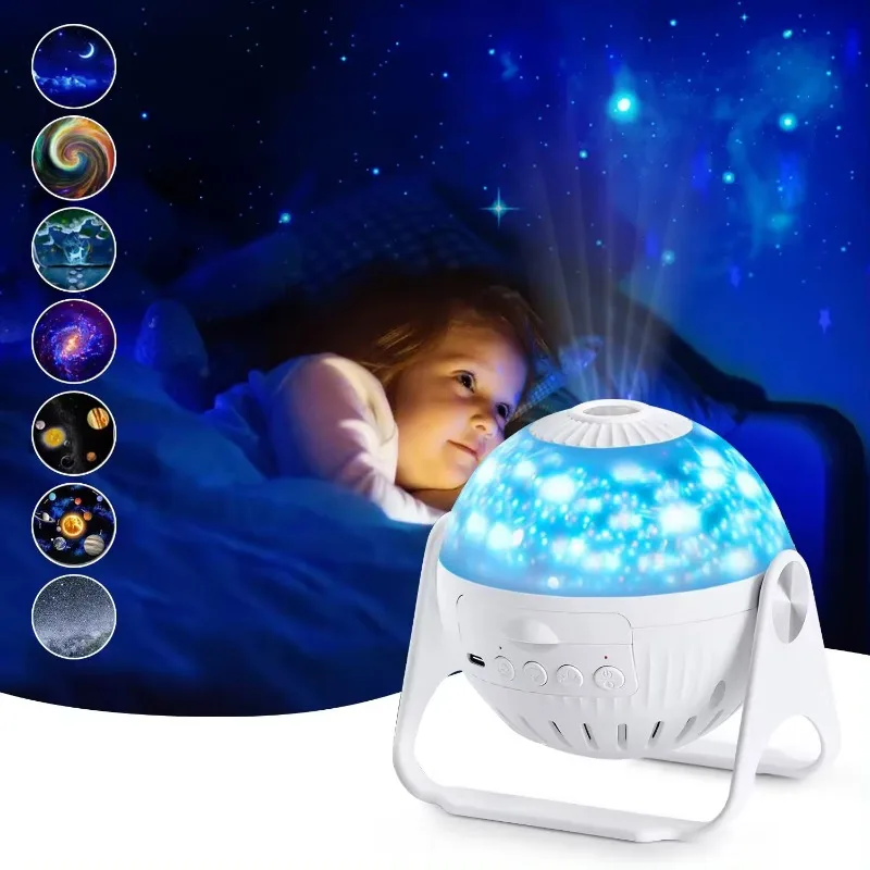 360 Rotate Night Lightfor Bedroom Home Decorative Kids Birthday Gift Rotating Moon Star Projector Galaxy Light Projector